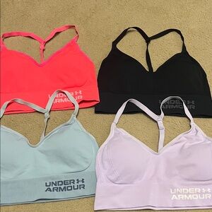 Under Armour Sports Bra Set - Black, Coral, Blue, Purple. Large